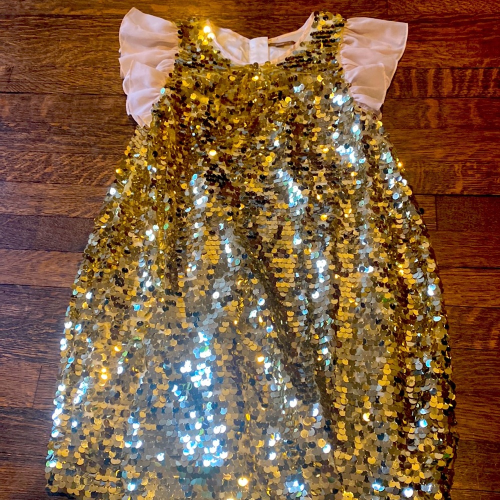 I Love Gorgeous gold sequin dress, size 8/9